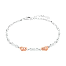 37970150 - Silver Cubic Zirconia Heart Fantasy Chain Bracelet - 17cm