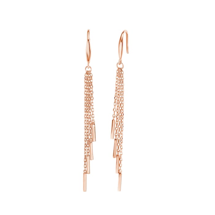 AMOR Rose Gold Coloured Sterling Silver Drop Earrings