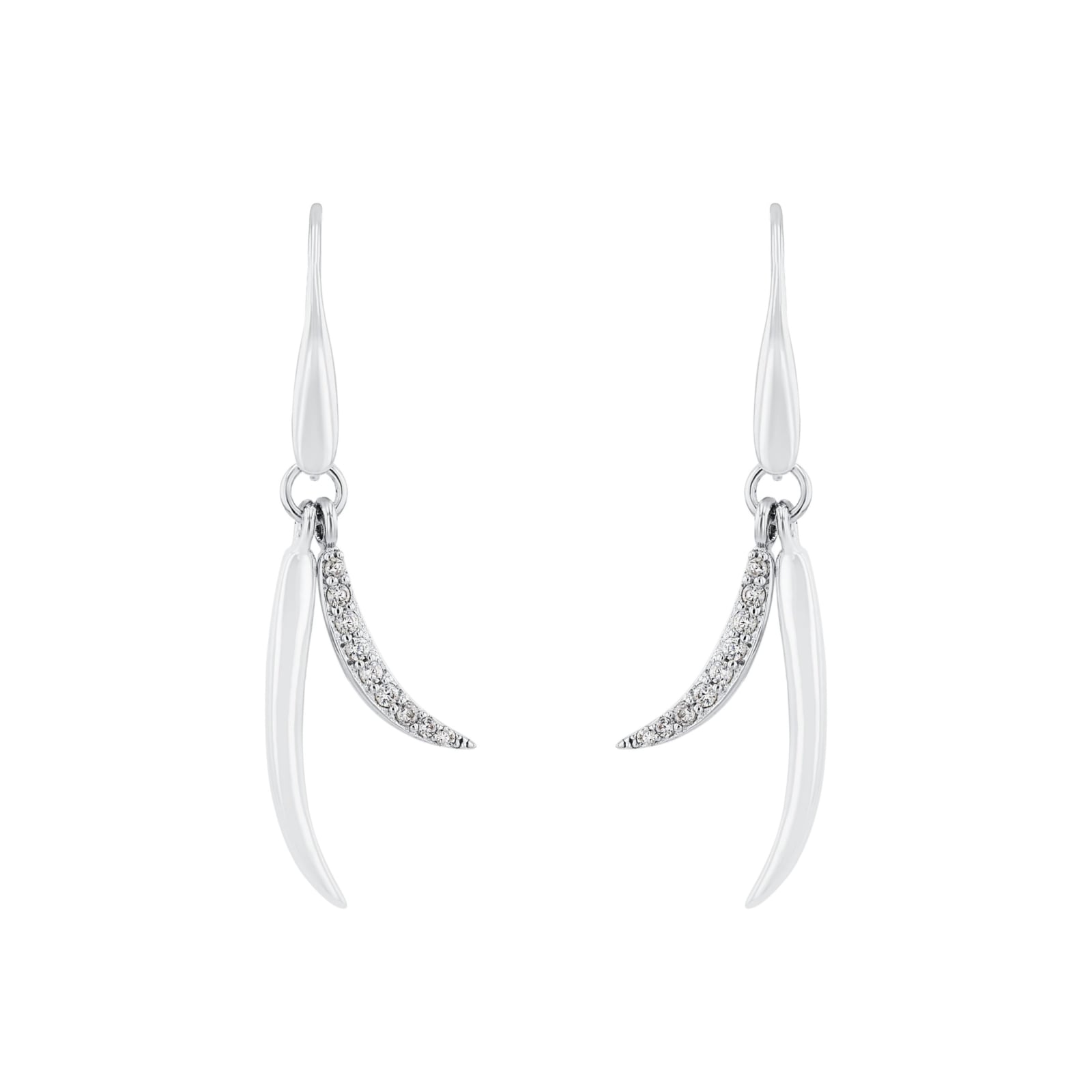 AMOR Silver Cubic Zirconia Drop Earrings