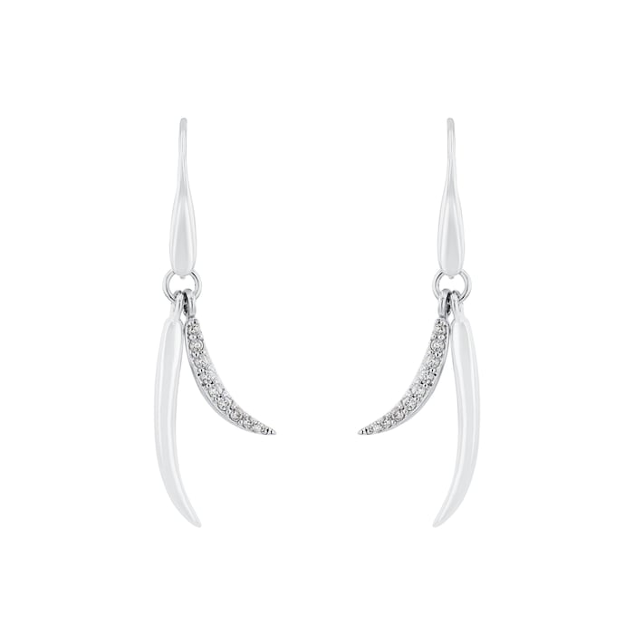 AMOR Silver Cubic Zirconia Drop Earrings