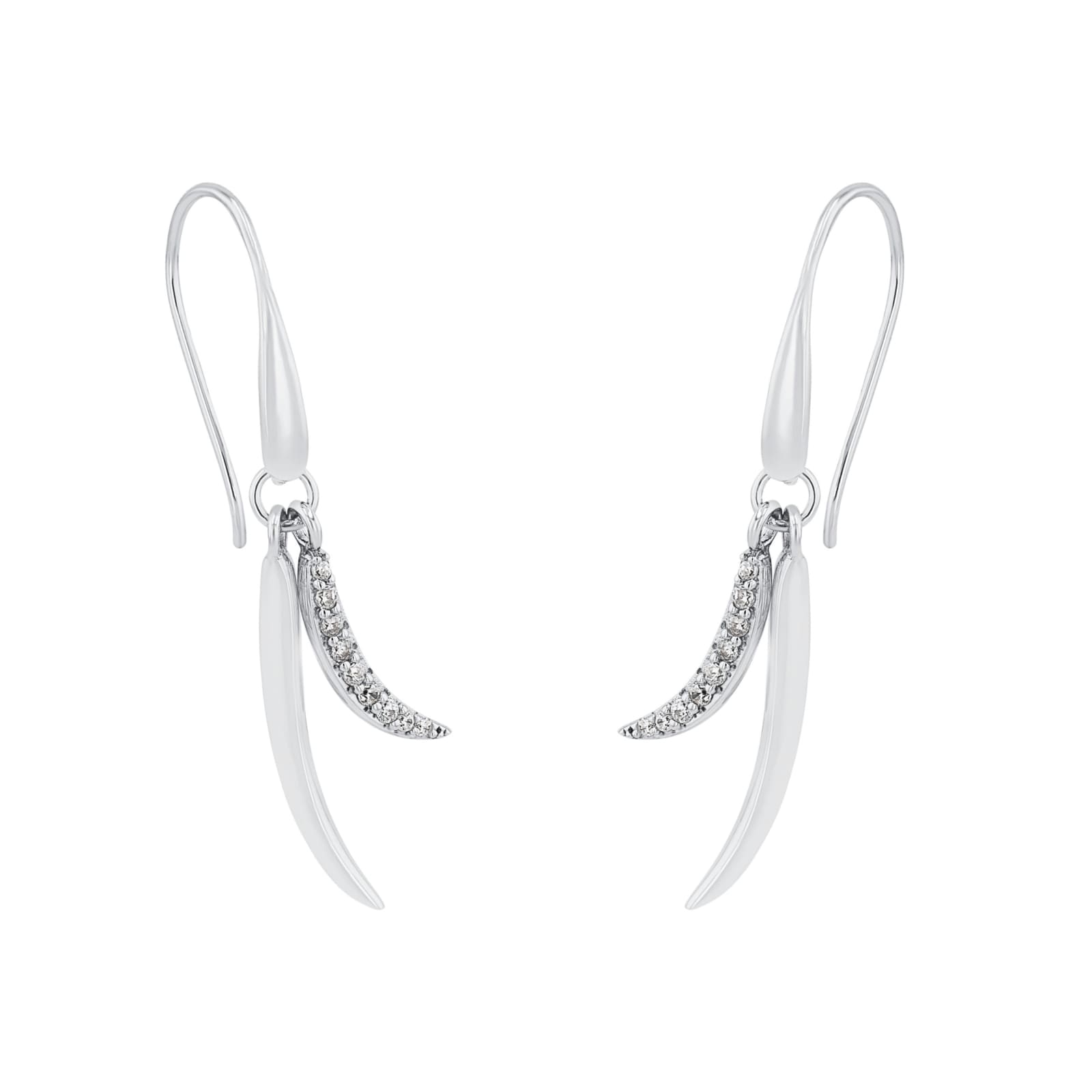 AMOR Silver Cubic Zirconia Drop Earrings