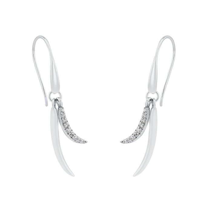 AMOR Silver Cubic Zirconia Drop Earrings