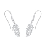 AMOR Silver Cubic zirconia Leaf Drop Earrings