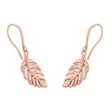 AMOR Rose Gold Coloured Sterling Silver Cubic Zirconia Leaf Drop Earrings