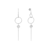 AMOR Silver Circular Drop Earrings