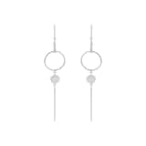 AMOR Silver Circular Drop Earrings