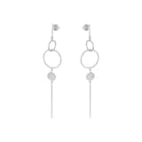 AMOR Silver Circular Drop Earrings