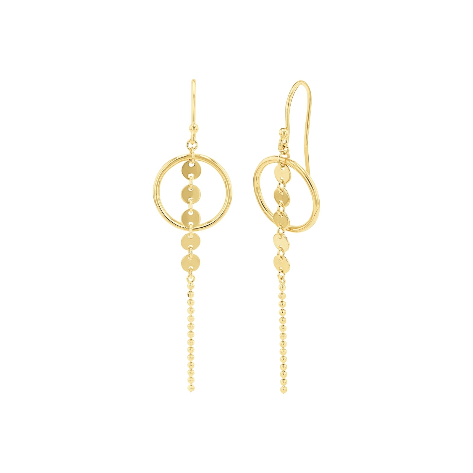 AMOR Yellow Gold Coloured Sterling Silver Circular Drop Earrings AMOR Yellow Gold Coloured Sterling Silver Circular Drop Earrings