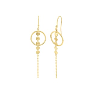 AMOR Yellow Gold Coloured Sterling Silver Circular Drop Earrings