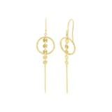 AMOR Yellow Gold Coloured Sterling Silver Circular Drop Earrings