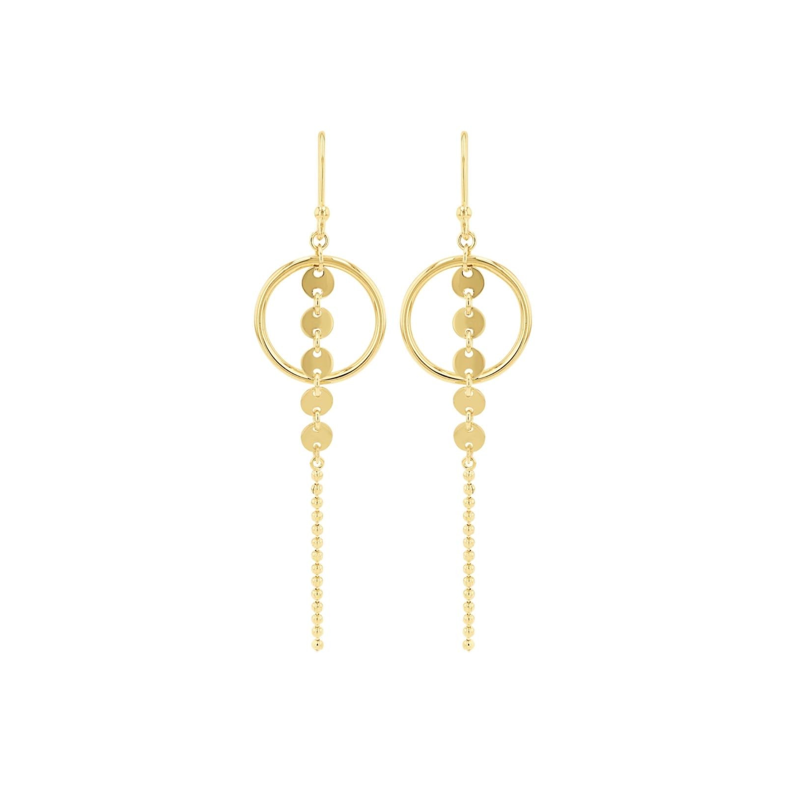 AMOR Yellow Gold Coloured Sterling Silver Circular Drop Earrings AMOR Yellow Gold Coloured Sterling Silver Circular Drop Earrings