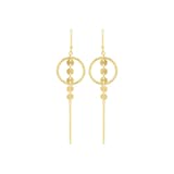 AMOR Yellow Gold Coloured Sterling Silver Circular Drop Earrings