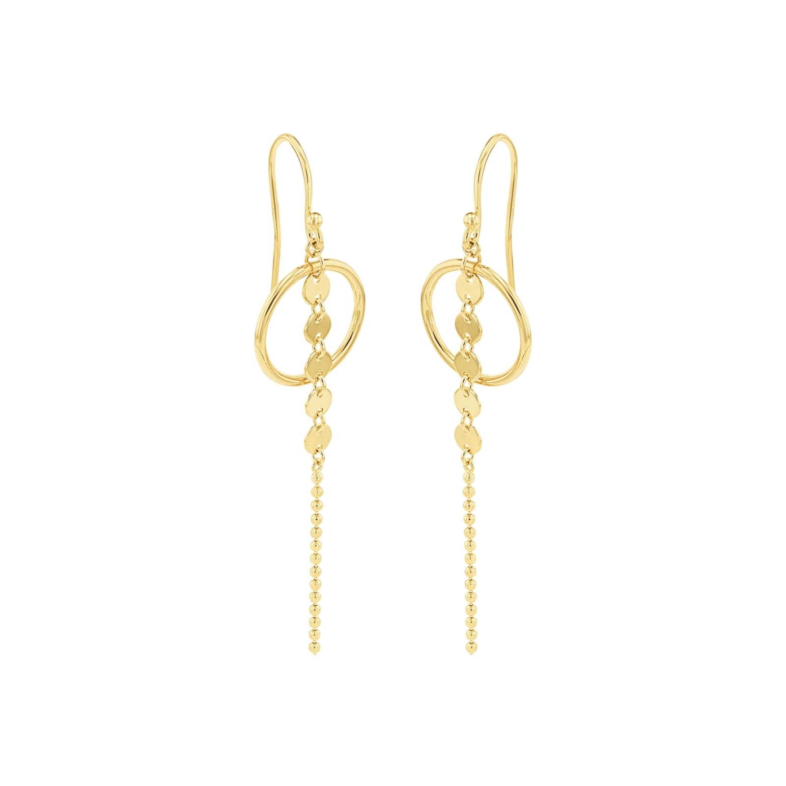 AMOR Yellow Gold Coloured Sterling Silver Circular Drop Earrings AMOR Yellow Gold Coloured Sterling Silver Circular Drop Earrings