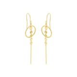 AMOR Yellow Gold Coloured Sterling Silver Circular Drop Earrings