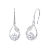 AMOR Silver Cubic Zirconia Drop Earrings