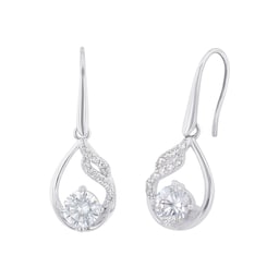 37970161 - Silver Cubic Zirconia Drop Earrings