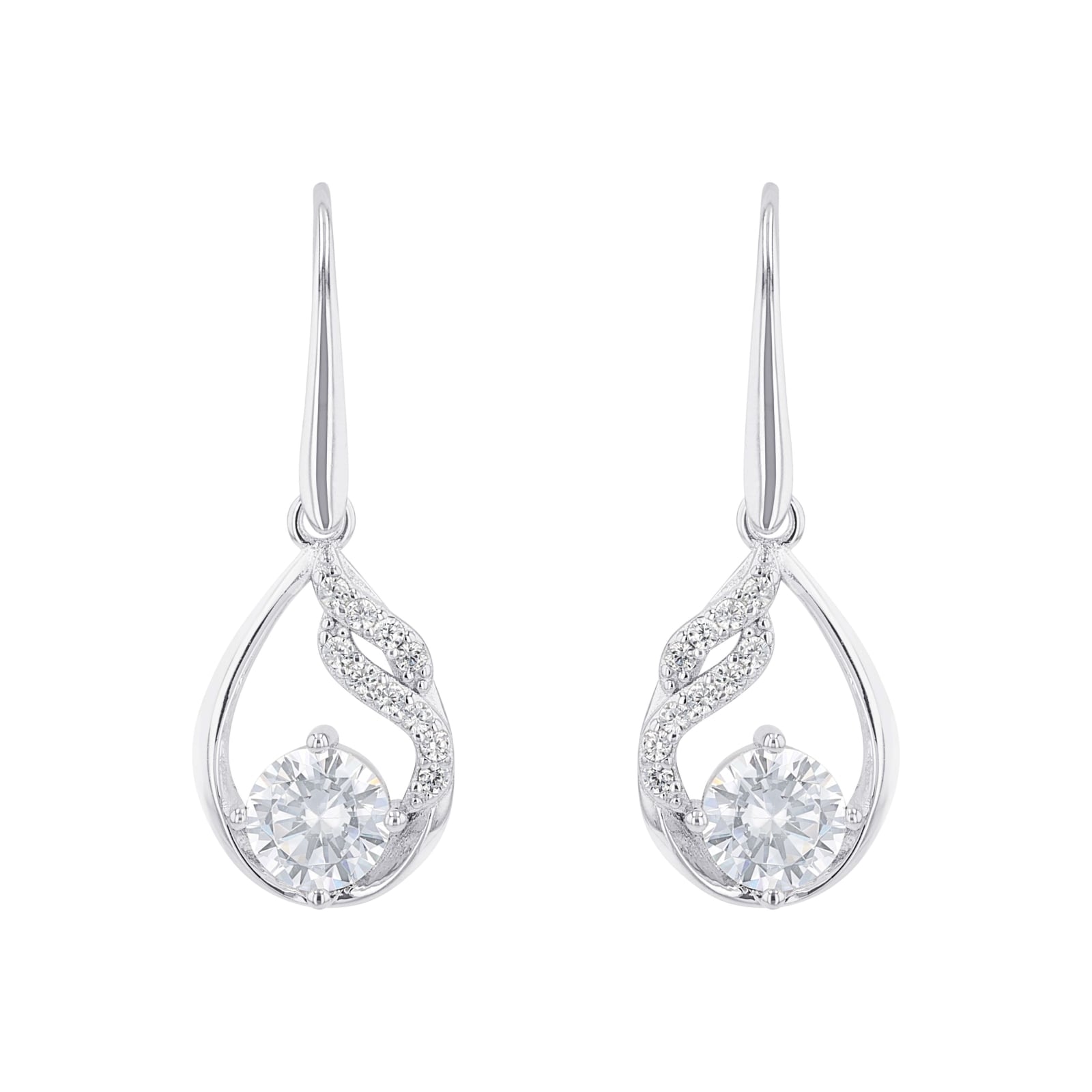 AMOR Silver Cubic Zirconia Drop Earrings AMOR Silver Cubic Zirconia Drop Earrings