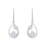 AMOR Silver Cubic Zirconia Drop Earrings