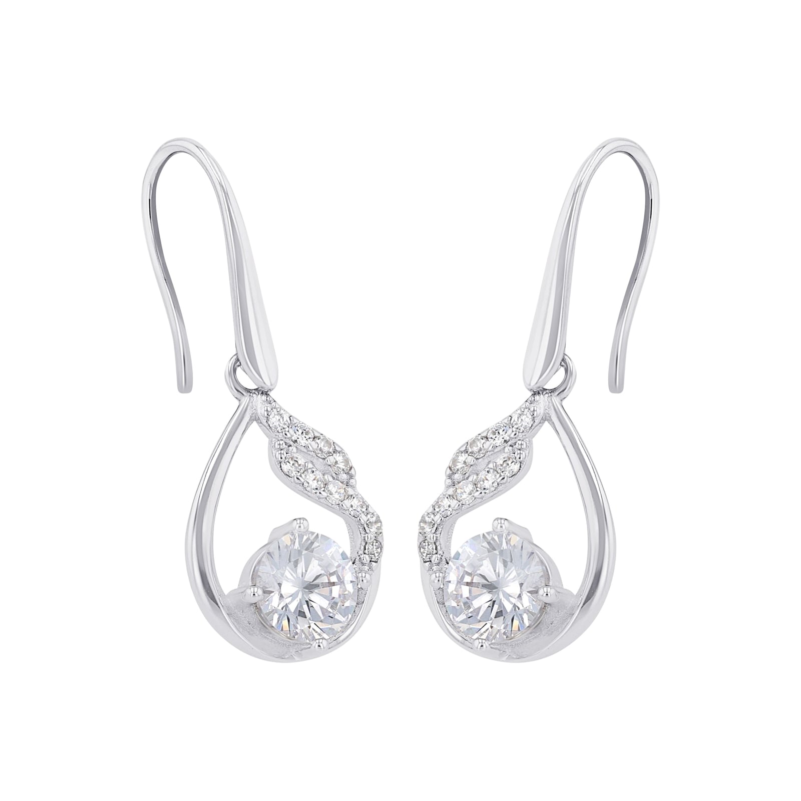 AMOR Silver Cubic Zirconia Drop Earrings AMOR Silver Cubic Zirconia Drop Earrings