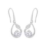 AMOR Silver Cubic Zirconia Drop Earrings