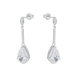 AMOR Silver Cubic Zirconia Pear Shaped Drop Earrings