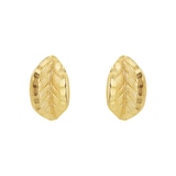 AMOR 9ct Yellow Gold Leaf Stud Earrings