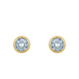 AMOR 9ct Yellow Gold Blue Stone Stud Earrings