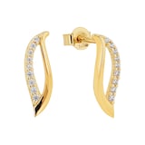 AMOR 14ct Yellow Gold Cubic Zirconia Stud Earrings