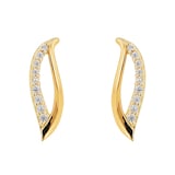 AMOR 14ct Yellow Gold Cubic Zirconia Stud Earrings