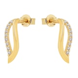 AMOR 14ct Yellow Gold Cubic Zirconia Stud Earrings