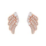 AMOR Rose Gold Coloured Sterling Silver Cubic Zirconia Wing Stud Earrings