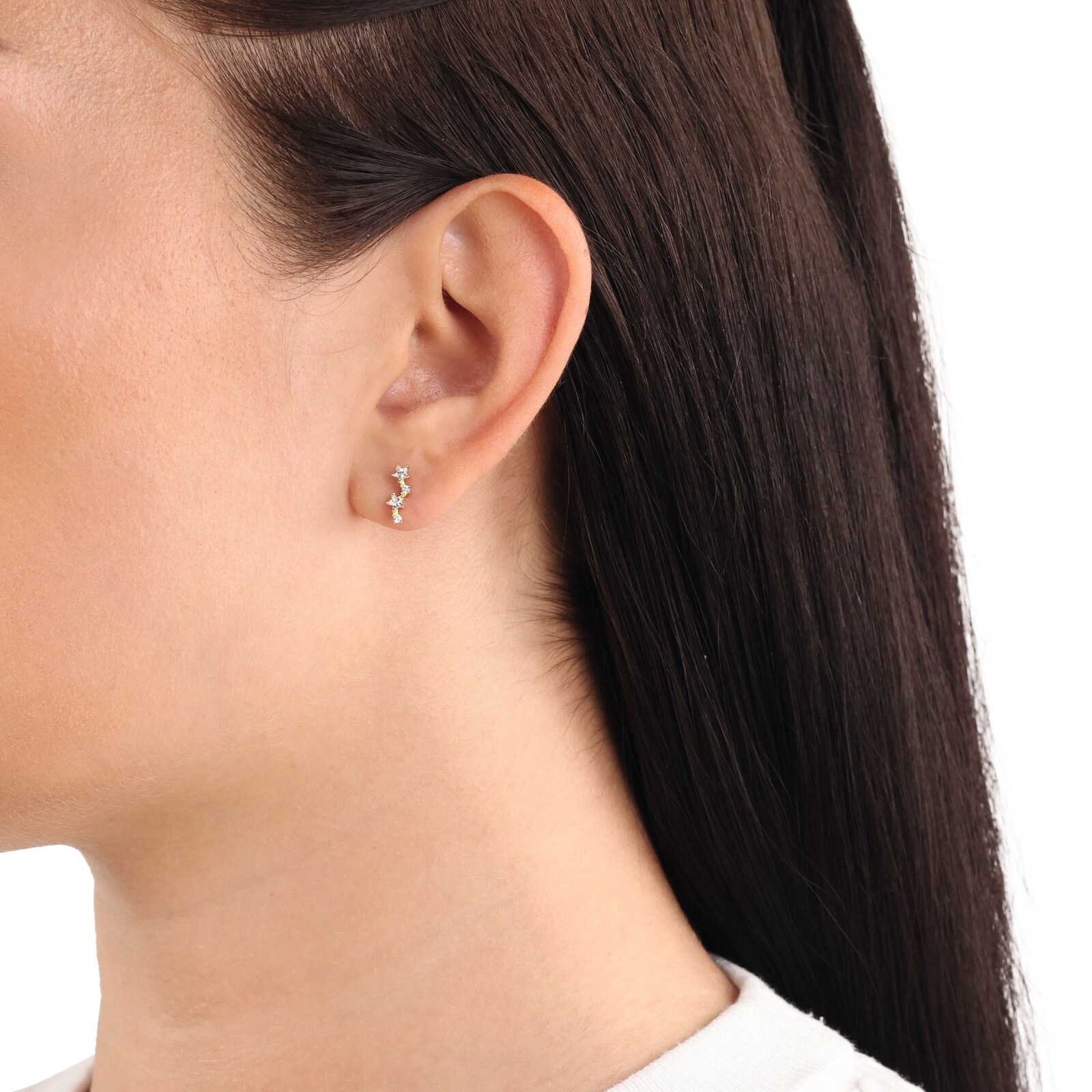 AMOR 9ct Yellow Gold Cubic Zirconia Drop Earrings AMOR 9ct Yellow Gold Cubic Zirconia Drop Earrings