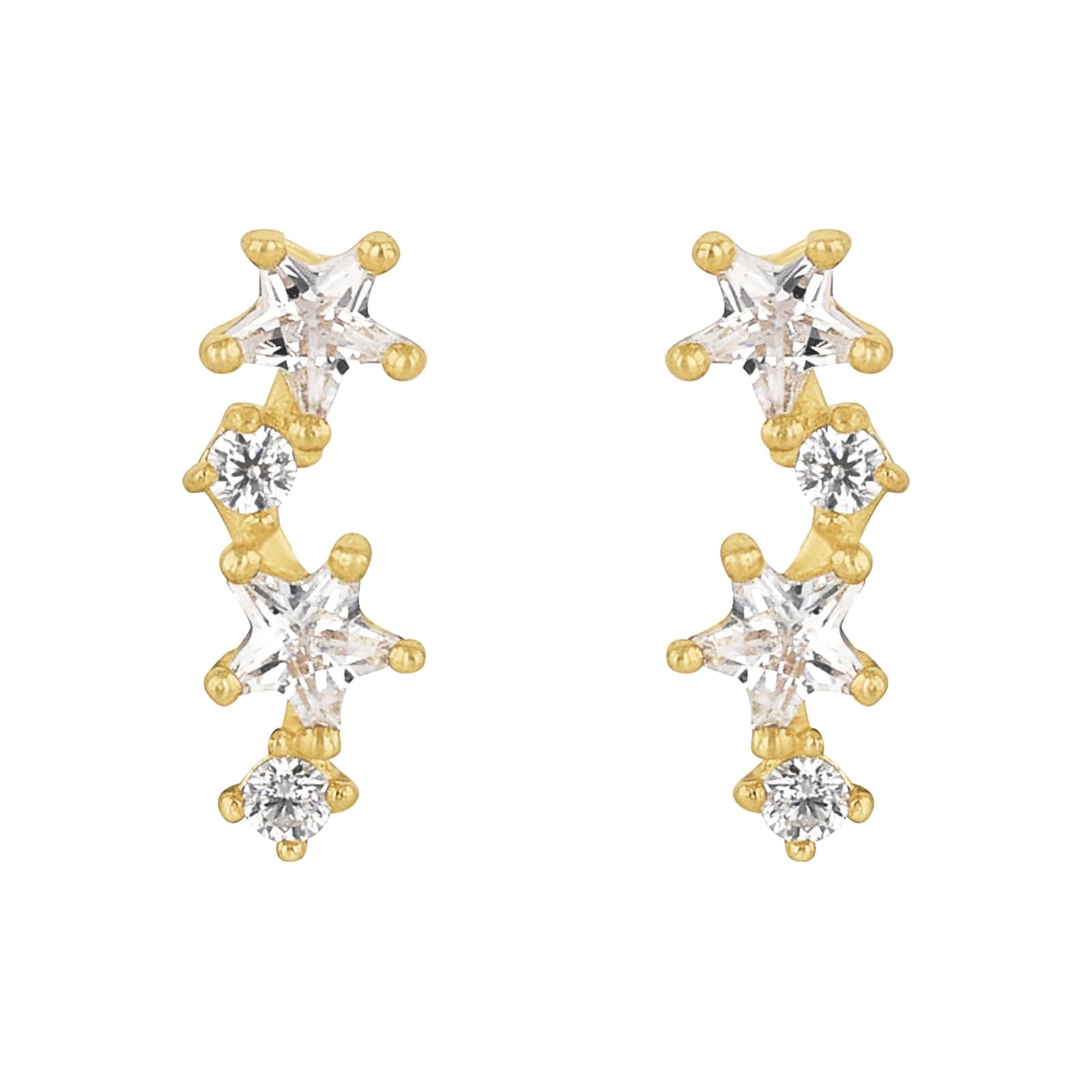 AMOR 9ct Yellow Gold Cubic Zirconia Drop Earrings AMOR 9ct Yellow Gold Cubic Zirconia Drop Earrings