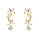 AMOR 9ct Yellow Gold Cubic Zirconia Drop Earrings