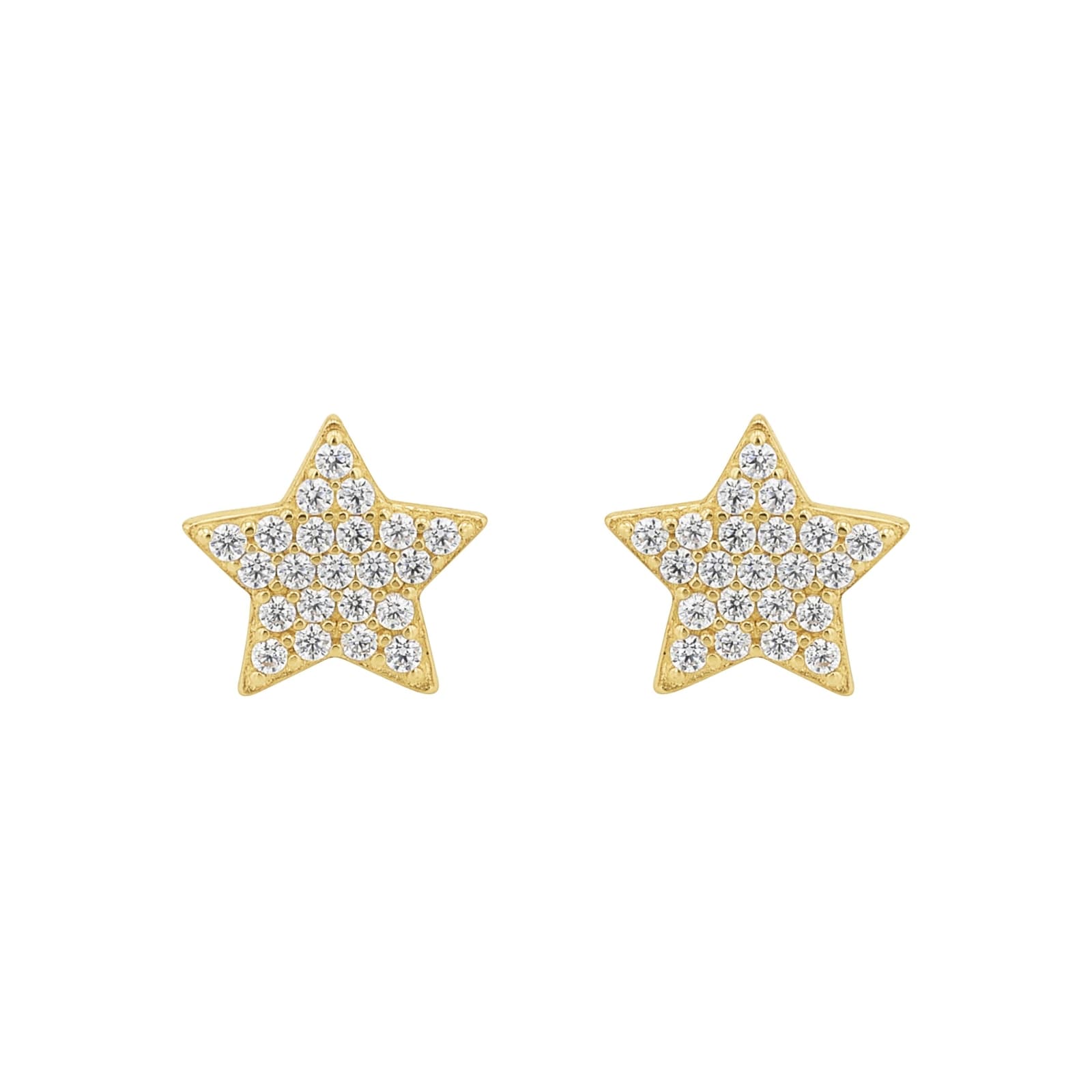 AMOR 9ct Yellow Gold Cubic Zirconia Star Stud Earrings AMOR 9ct Yellow Gold Cubic Zirconia Star Stud Earrings