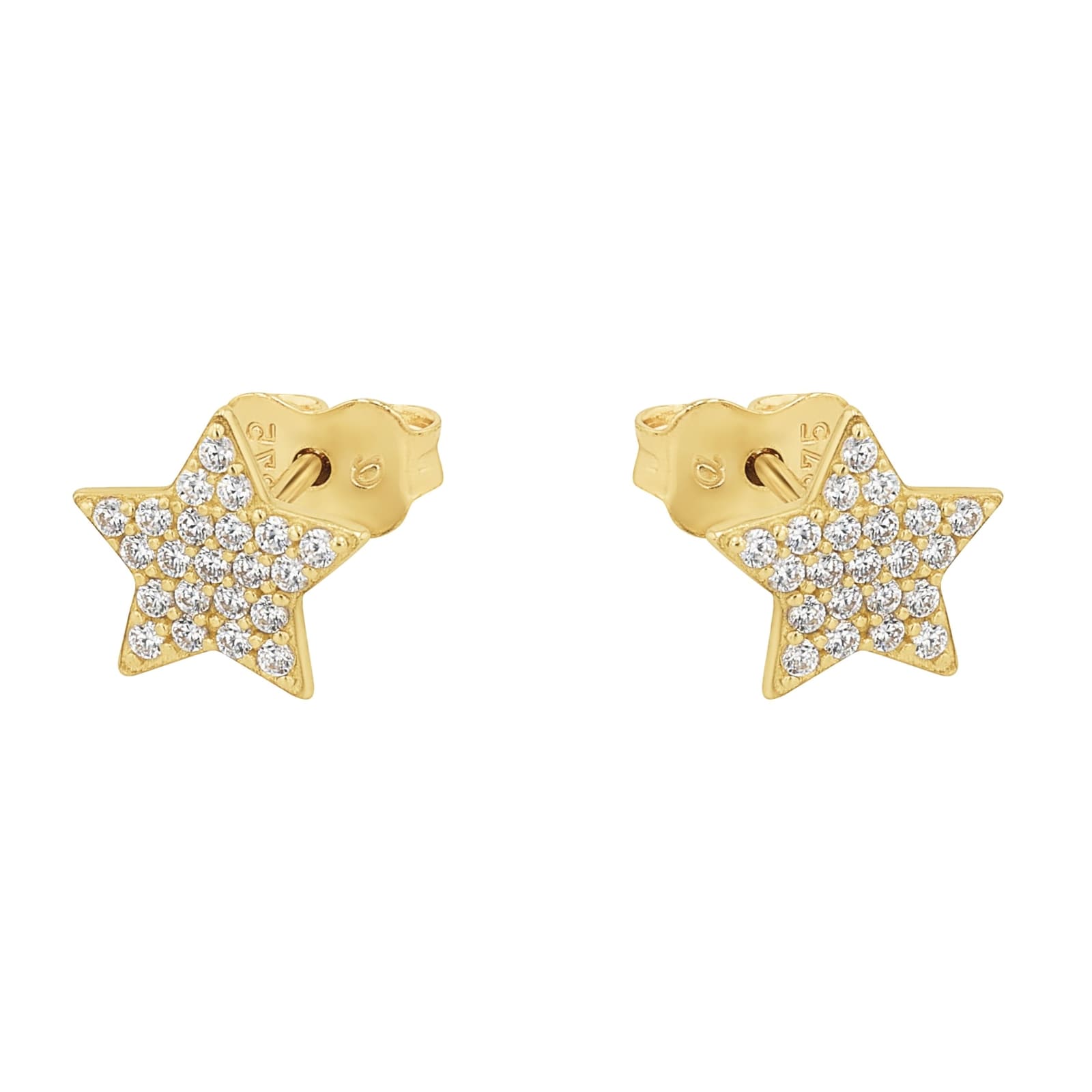 AMOR 9ct Yellow Gold Cubic Zirconia Star Stud Earrings AMOR 9ct Yellow Gold Cubic Zirconia Star Stud Earrings