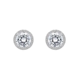 AMOR Silver 12mm Cubic Zirconia Round Stud Earrings