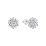 AMOR Silver 11mm Cubic Zirconia Round Stud Earrings