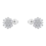 AMOR Silver 11mm Cubic Zirconia Round Stud Earrings