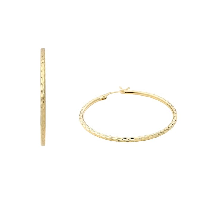 AMOR 9ct Yellow Gold Hoop Earrings