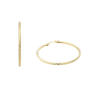AMOR 9ct Yellow Gold Hoop Earrings