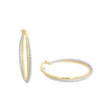 AMOR 9ct Yellow Bi Colour Hoop Earrings