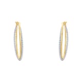 AMOR 9ct Yellow Bi Colour Hoop Earrings