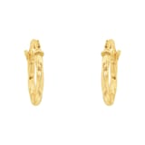 AMOR 9ct Yellow Gold Textured Hoop Earrings