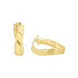 AMOR 9ct Yellow Gold Cross Over Hoop Earrings