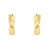 AMOR 9ct Yellow Gold Cross Over Hoop Earrings