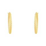 AMOR 9ct Yellow Gold 25mm Textured Hoop Earrings