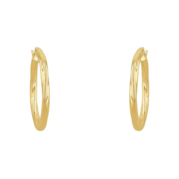 AMOR 14ct Yellow Gold 30mm Hoop Earrings