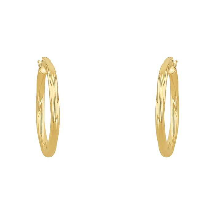 AMOR 14ct Yellow Gold 30mm Hoop Earrings