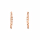 AMOR Rose Gold Coloured Sterling Silver Cubic Zirconia Hoop Earrings